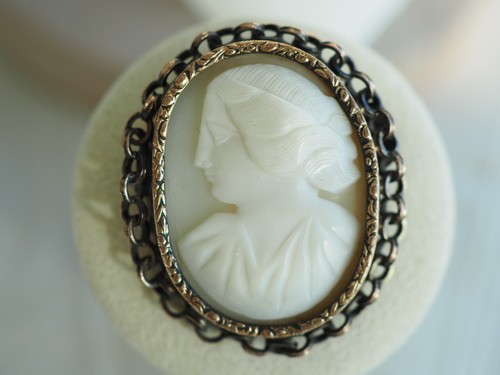 Broche camee ancien - broche, pomponne