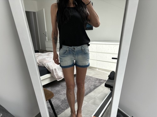 Short jean denim bleu - short,