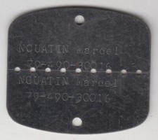 Plaque identité militaire - Armée Francaise - NOUATIN MARCEL