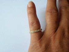 bague en plaqué or, demi tour zirconiums, t. 51