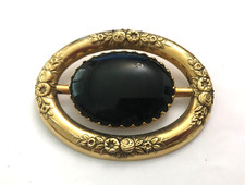 Grande Broche en métal doré orné de roses fleurs signé Remy Dis Vintage Couture