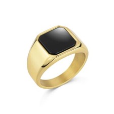 Bague Homme Plaqué Or Onyx