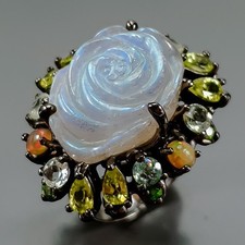 Bague en labradorite naturelle