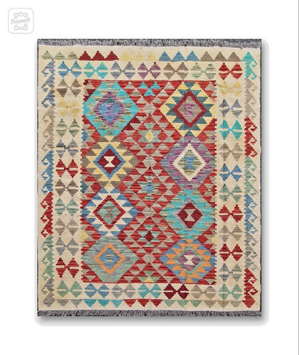 Tapis kilim laine tissé à - laine,