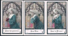 AN003 COMPLETE SET SERIE of 3  PHOTO pcs FAITH HOPE CHARITY NUN STAINED GLASS