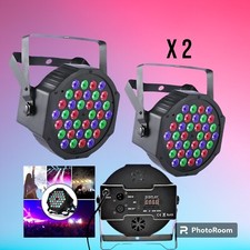 2 x projecteur de lumière strobo discothèque RGB LED projecteurs disque 36 DEL
