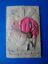 CARTE POSTALE FANTAISIE BRODEE BONNET DE STE CATHERINE