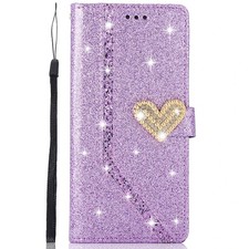 Coque Cuir Violet Brillante pour iPhone 13 – Étui Portefeuille Élégant