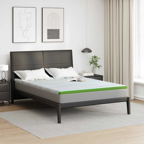 Surmatelas blanc vert tissu - blanc,