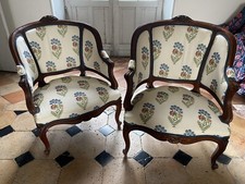 Superbe paire de fauteuil acajou corbeille style Louis XV vers 1900