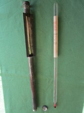 Thermomètre stérilisateur conserves fruits légumes zinc verre ancien Ht 45,5 cm