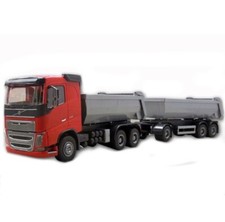 EMEK - Camion benne rouge avec remorque 1 + 2 essieux – VOLVO FH16 6x4 - 1/25...