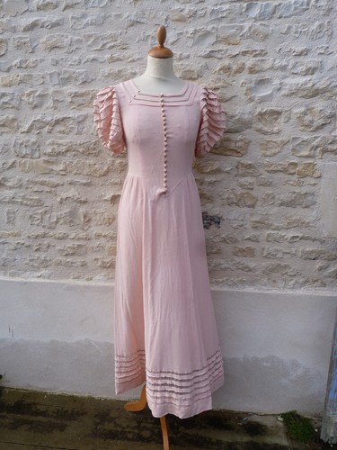 Robe longue crepe rose - robe,