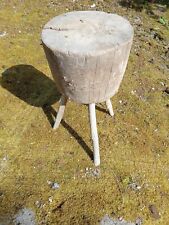 Très Ancien billot de boucher ancien en bois table de découpe de fermier Alsace