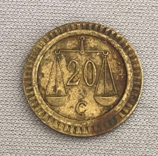 ANCIEN JETON DE NECESSITÉ / DE CAFÉ 20 c. J.THIEULON