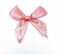 6cm Pré-noué Satin Noeuds 20mm Ruban Rose & Or Cadeau Voiture Mariage Décoration