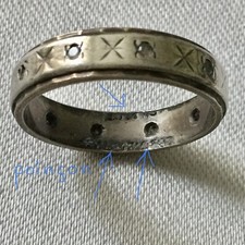 C1930 OR , ARGENT , SAPHIR BLANC , ART DECO Tour complet ANCIENNE BAGUE