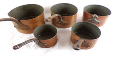 Lot de 5 Casseroles en cuivre