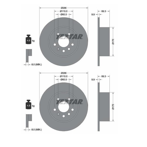 Textar 92075703 disque - textar, de