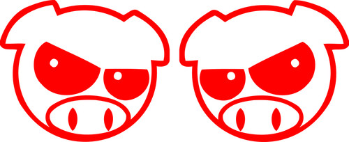 Evil rally pig awd sticker - , set