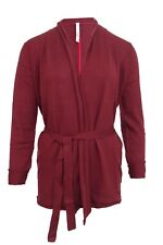 Gilet cardigan cache cœur bordeaux I.Code coton cachemire léger femme