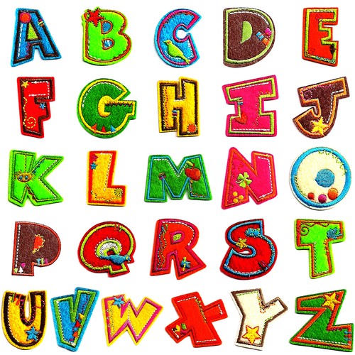 Sticker ecusson lettres - ecusson, en