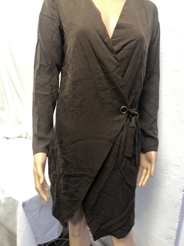Robe porte feuille marron - robe,