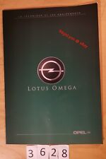 OPEL LOTUS OMEGA Techniques et Equipements Prospectus Fr 30 pages 1990?