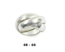 Alliance Rhodié T62 3 Jonc Large 5 mm Entrelaçés Argent 925 15 Gr Dolly-Bijoux