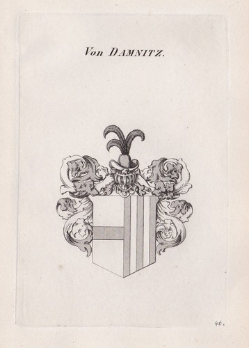 1840 damnitz damitz blason - damnitz,