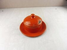 Ancien pot / confiturier avec couvercle cloche en métal émaillé