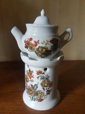 Tisanière-veilleuse en porcelaine "décors de Paris"