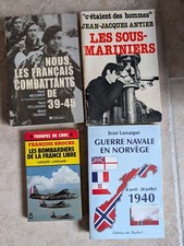 Lot 4 livres guerre navale Norvège, Bombardiers France Libre, sous-marin