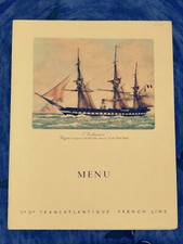 Menu paquebot COLOMBIE ♦