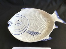PLAT forme POISSON faïence PORNIC France "FAIT MAIN" Zoomorphe