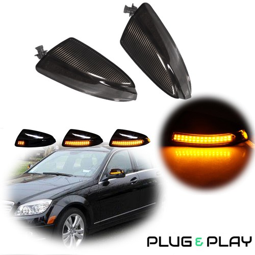 Black amber led side mirror - led,