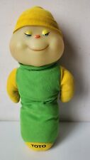 Toto Chenille phosphorescent jaune vert grande luciole AJENA vintage doudou 80'