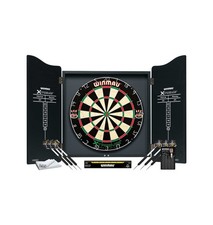 Winmau Set Cabinet de fléchettes + cible + 2 jeux de fléchettes + ligne de lance