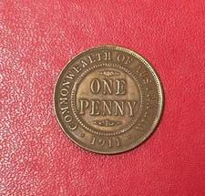 Australie. Belle monnaie de 1 Penny 1911 Georges V. Etat TTB