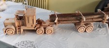 Jouet Camion Truck Remorque Forestier Transporteur bois Artisanal Collection