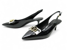 CHAUSSURES LOUIS VUITTON INSIDER SLINGBACK 1A66C0 CUIR VERNIS NOIR LOGO LV 965€
