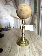 boule en bois sur pied bronze ancien  porte perruque objet curiosité décoration