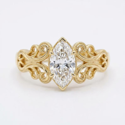 Bague fiançailles marquise - bague,