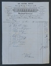 Facture PARIS 1851 Faïencier VILLIUERS service de table poterie illustrée 62