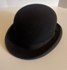 Ancien chapeau melon feutre costume époque 1900