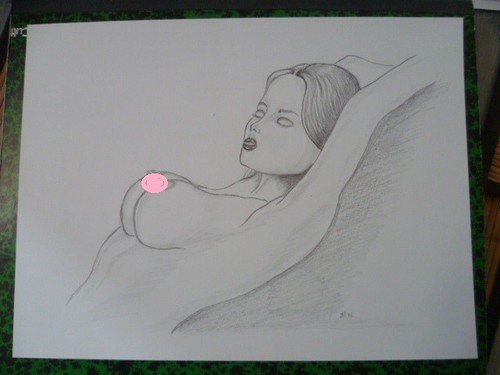 Dessin portrait feminin - , nu