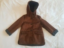 douillet manteau double face Zara Girl marron taille 104 - 3-4 ans neuf fourrure capuche