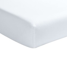 Drap housse 140x190 cm Percale de Coton Blanc Nuage
