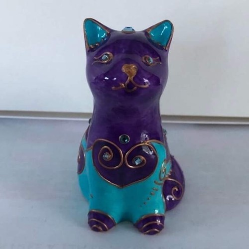 Chat figurine porcelaine - chat,