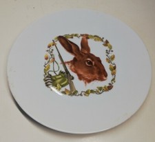 Ancienne assiette porcelaine France FD Chauvigny Chasse, Lapin, Fusil D 19 cm 